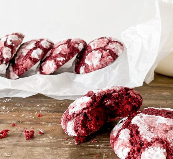 Red Velvet Crinkle Cookies
